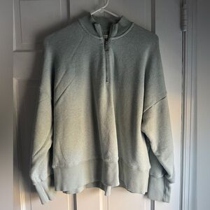 Madewell MWL Sage Green Knit Quarter-Zip Pullover